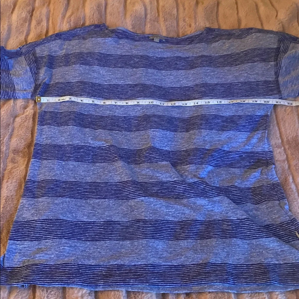 T by Talbots Navy and Heather Blue Striped Knit Top - Picture 4 of 10